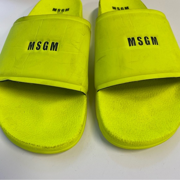 MSGM Men's NEON YELLOW Sandals Size 44/ US 11 - Picture 6 of 10